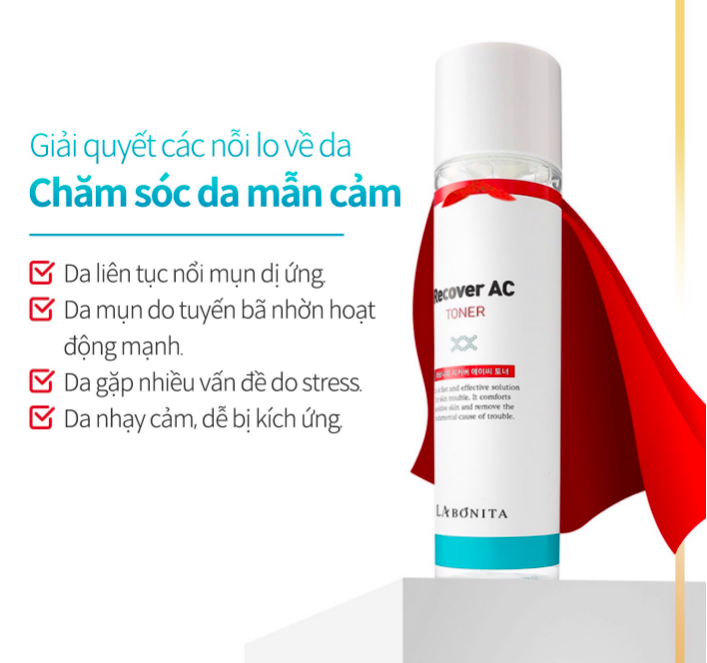 Toner Làm Dịu Da Và Cấp Ẩm Cho Da Mụn La Bonita Recover AC Toner 120ml