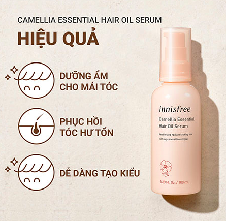 Dầu Dưỡng Tóc Hoa Trà Innisfree Camellia Essential Hair Oil Serum 100ml