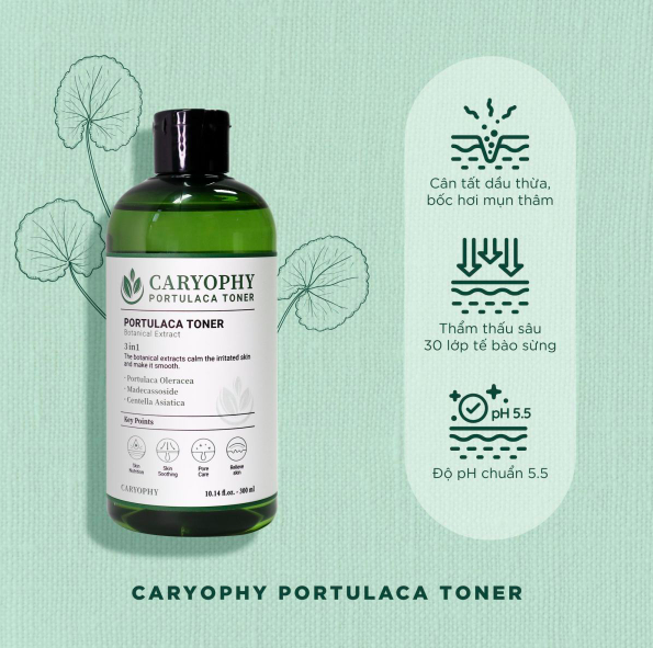 Nước Hoa Hồng Phục Hồi Da Caryophy Portulaca Toner 300ML