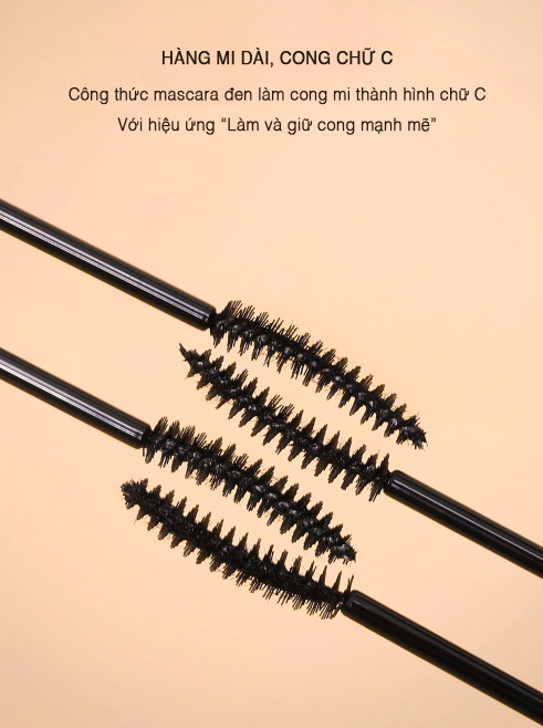 Mascara Làm Dày Và Cong Mi 3CE Waterproof Long & Curl - Black