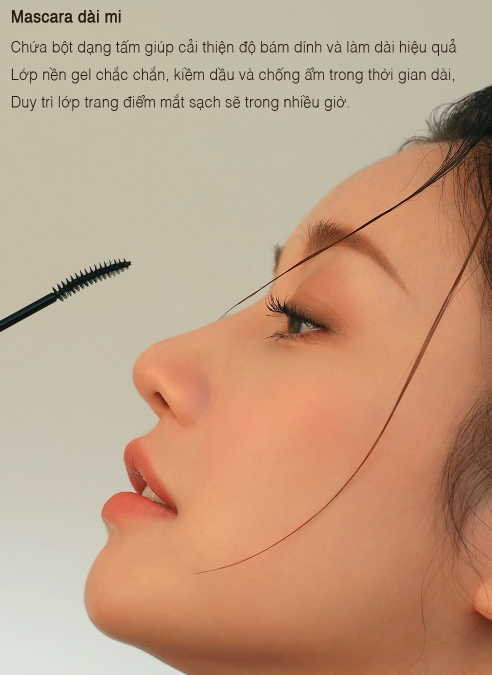 Mascara Làm Dày Và Cong Mi 3CE Waterproof Long & Curl - Black