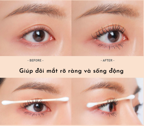 Mascara Làm Dày Và Cong Mi 3CE Waterproof Long & Curl - Black