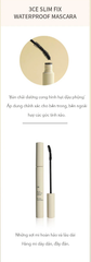 MASCARA LÀM DÀY VÀ DÀI MI 3CE SLIM FIX WATERPROOF ĐẦU CONG - BLACK