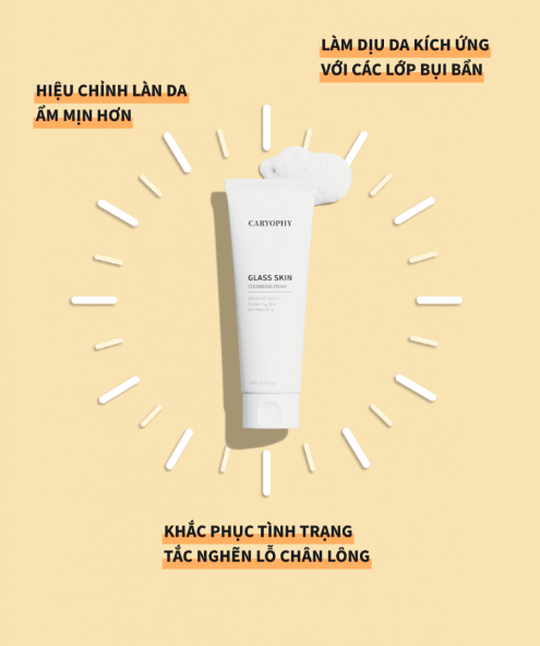 Sữa Rửa Mặt Sáng Da Caryophy Glass Skin Cleasing Foam 120ml