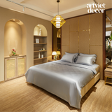  Ga giường lụa tơ tằm TC400 cao cấp màu xanh xám - LT.AVS108 