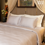  Ga giường lụa tơ tằm TC400 cao cấp màu xám ánh tím nhạt - LT.AVS149 