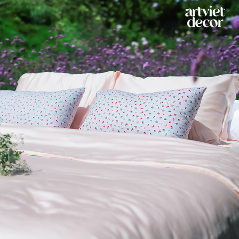  Ga giường lụa tơ tằm TC400 cao cấp màu cam nhạt - LM.LZ205 