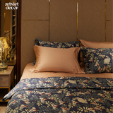  Bộ chăn ga gối lux cotton họa tiết lá nâu - LT.BO98 