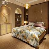  Bộ chăn ga gối lux cotton màu hoa văn nhiệt đới - LT.BO65 