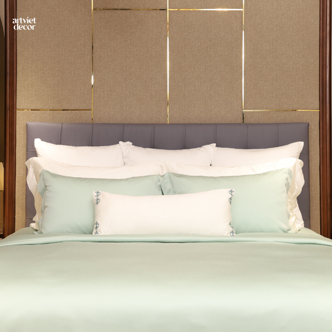  Ga giường lụa tơ tằm TC500 cao cấp màu xanh mint - GM.AVSS1021 