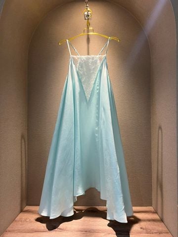  Đầm ngủ lụa hai dây phối ren cao câp mềm mại - DHD 