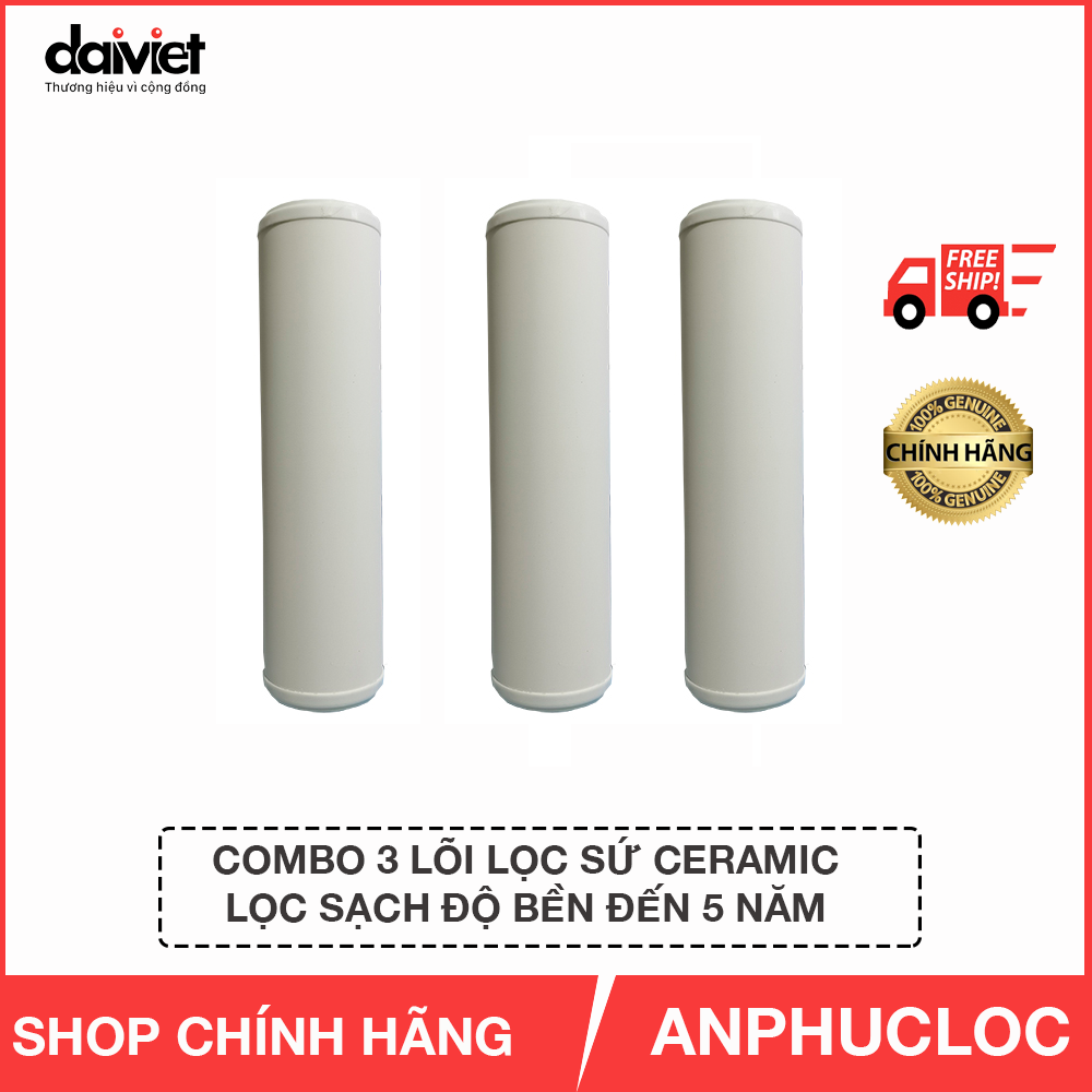  Combo 3 Lõi lọc Ceramic Đại việt sử dụng cho máy lọc nước Daikio, Daikiosan, kasuto 