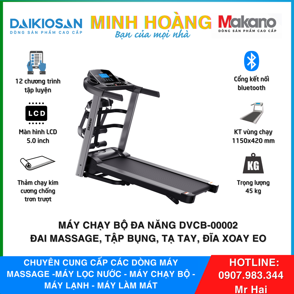  Máy chạy bộ đa năng Makano DVCB-00002 