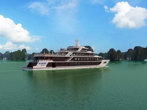  EXLORE HALONG BAY ON SEA OCTOPUS 5 STAR CRUISE FOR 6 HRS 