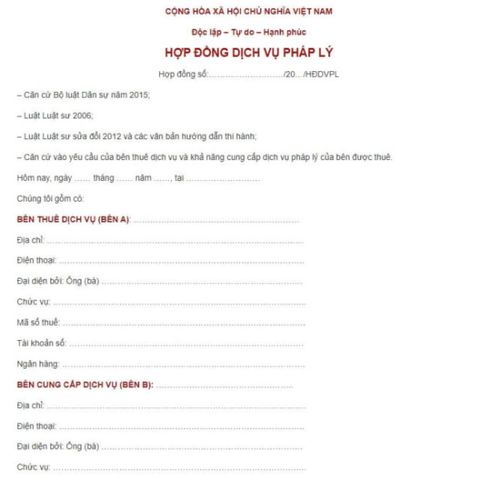  HỢP ĐỒNG DỊCH VỤ 