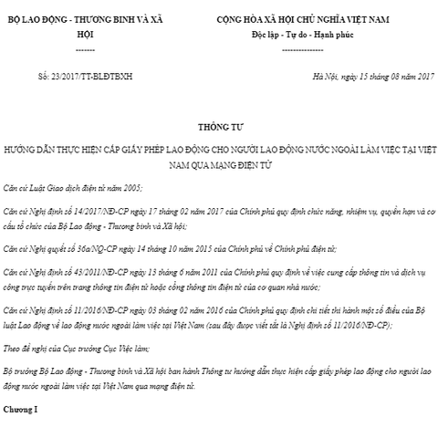  THÔNG TƯ 23/2017/TT-BLĐTBXH 