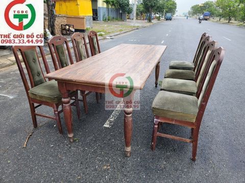 BỘ BÀN ĂN GỖ XOAN ĐÀO 8 GHẾ TỰA