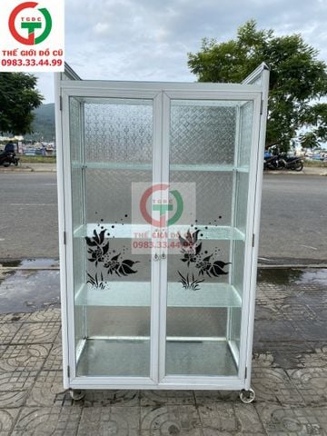 TỦ CHÉN BÁT NHÔM KÍNH 2 CÁNH
