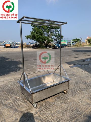 GIÀN INOX TREO MÓC HEO GÀ VỊT CÓ MÁNG HỨNG DẦU