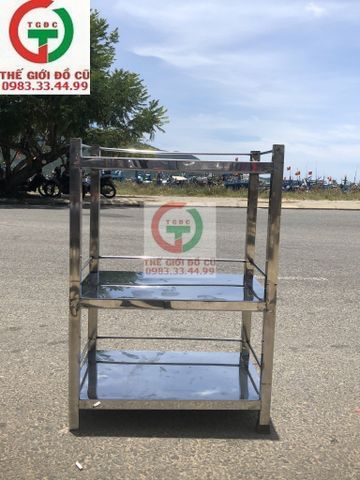 KỆ INOX 3 TẦNG ĐỰNG ĐỒ DÙNG BẾP ĂN