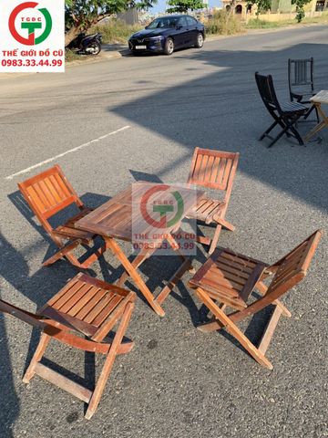 BÀN GHẾ GỖ XẾP CAFE