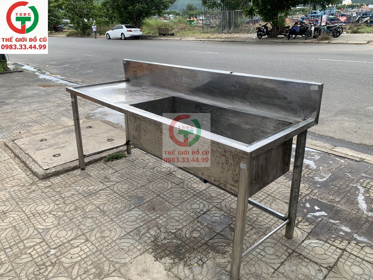 BỒN RỬA INOX 1 HỌNG CÓ CHỜ DÀI