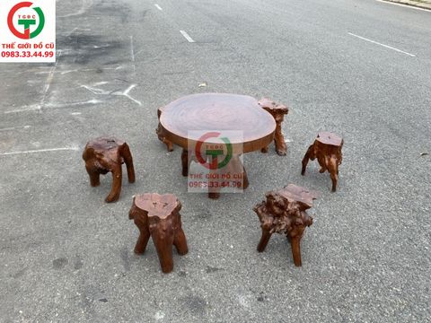 BỘ BÀN GHẾ GỖ GỐC CÂY TỰ NHIÊN