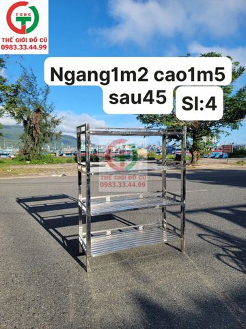 KỆ INOX 4 TẦNG ĐỰNG CHÉN BÁT ĐỒ DÙNG NHÀ BẾP
