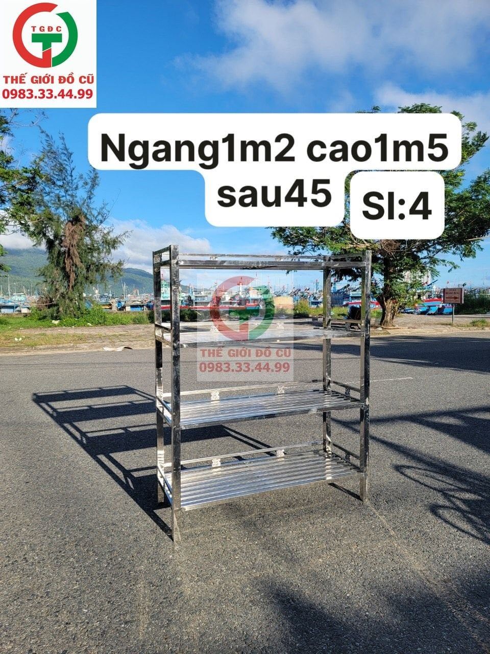 KỆ INOX 4 TẦNG ĐỰNG CHÉN BÁT ĐỒ DÙNG NHÀ BẾP