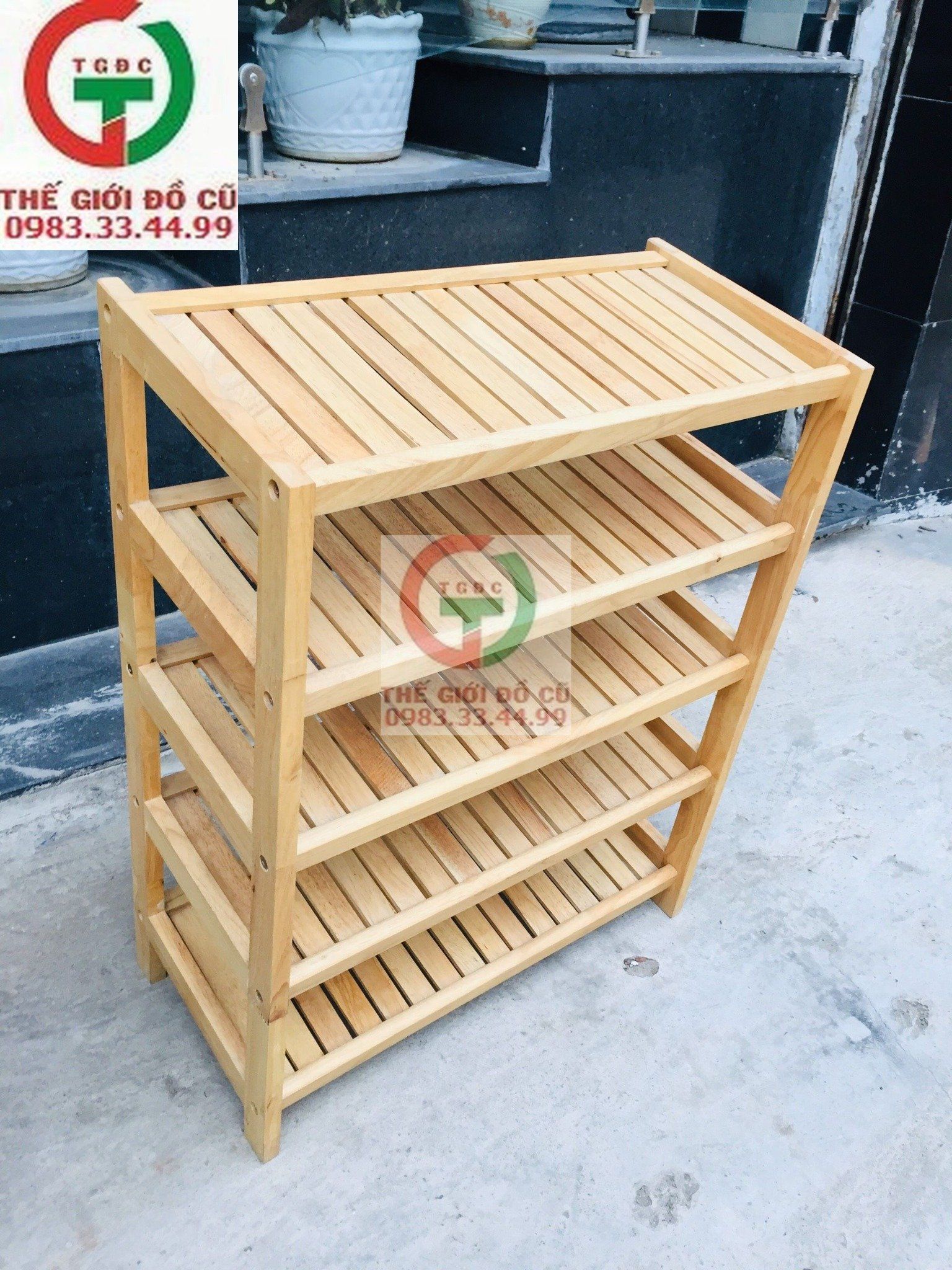 KỆ GIÀY DÉP 4 TẦNG GỖ CAO SU 63CM