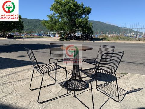 BÀN GHẾ CAFE SẮT SONG TĨNH ĐIỆN