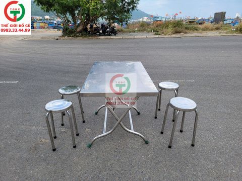 BÀN GHẾ ĂN INOX QUY PHÚC