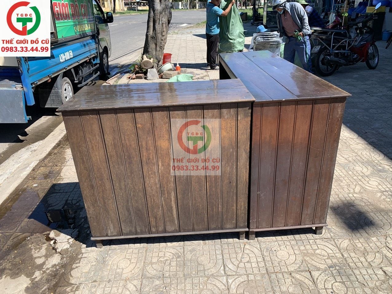 QUẦY BAR - LỄ TÂN GÓC L GỖ GÕ