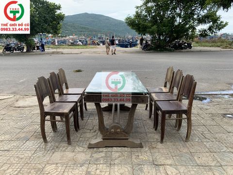 BÀN TRÀ CHỮ V GỖ GÕ XƯA