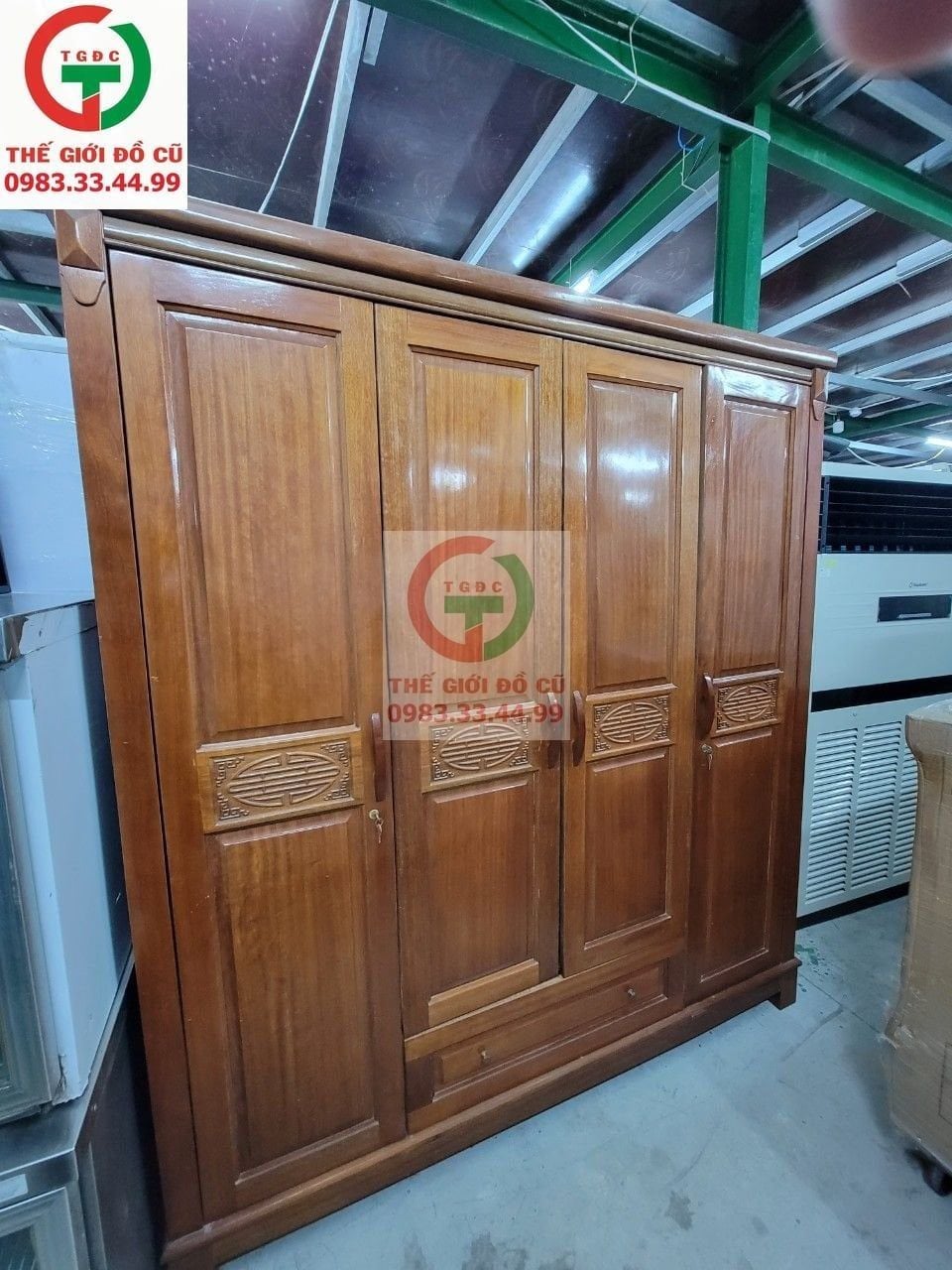 TỦ GỖ ÁO QUẦN 4 CÁNH