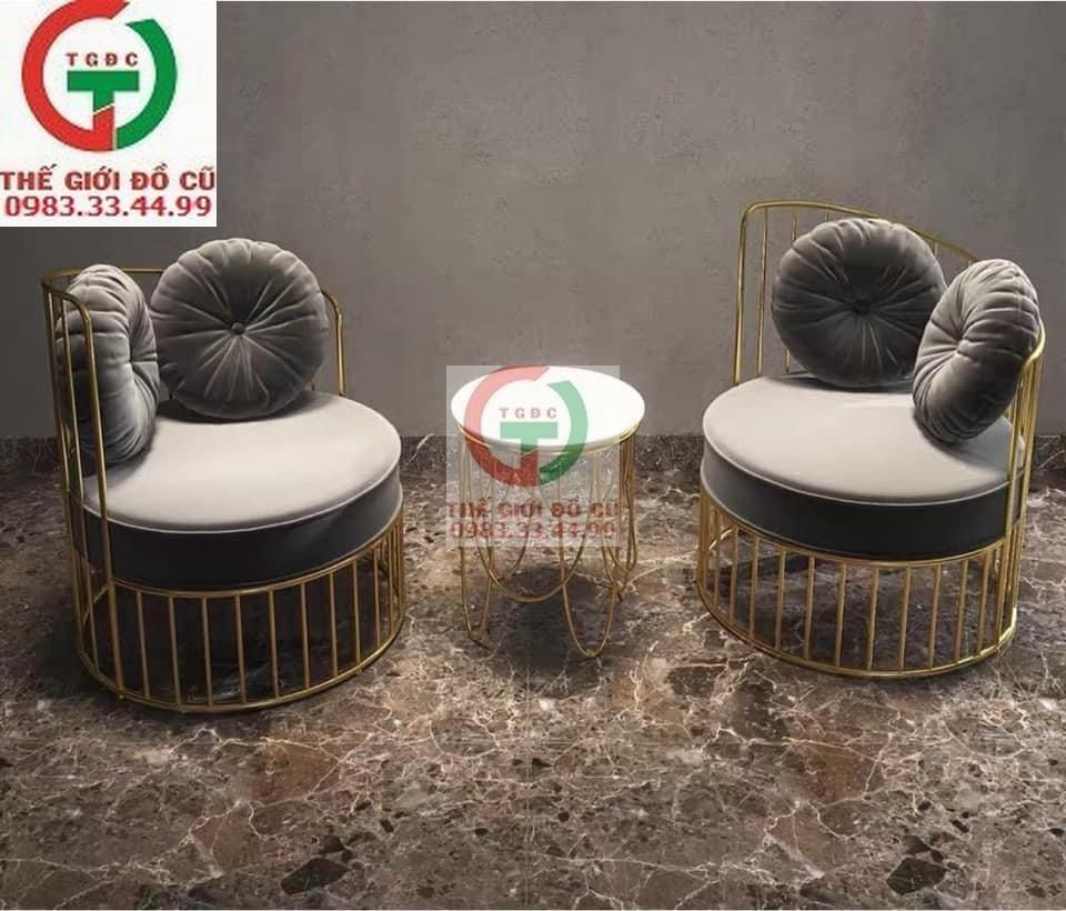 SOFA ĐƠN CAFE THƯ GIÃN BỌC NHUNG XÁM