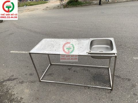 CHẬU RỬA INOX 1 HỌNG CÓ CHỜ