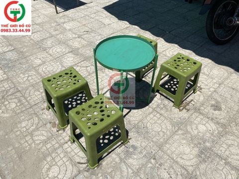 BÀN XẾP GHẾ  NHỰA TRÀ CHANH THANH LÝ