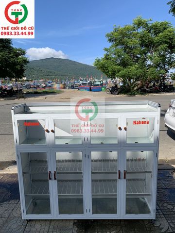 TỦ CHÉN BÁT NHÔM KÍNH 8 CÁNH 1M2