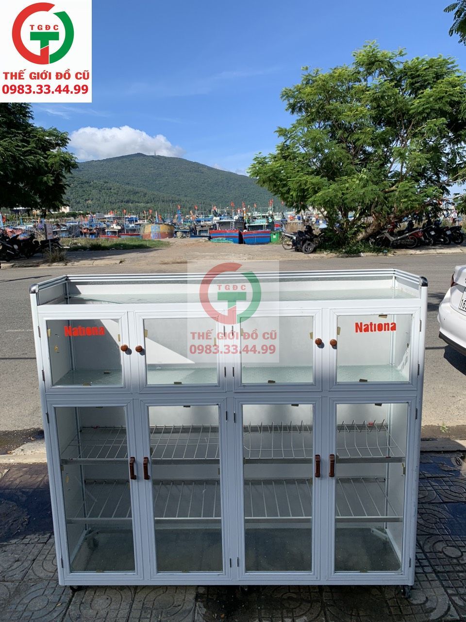 TỦ CHÉN BÁT NHÔM KÍNH 8 CÁNH 1M2