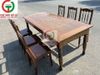 BỘ BÀN ĂN CHÂN TIỆN 6 GHẾ GỖ