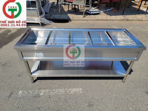 BÀN TRƯNG BÀY HÂM NÓNG THỨC ĂN INOX