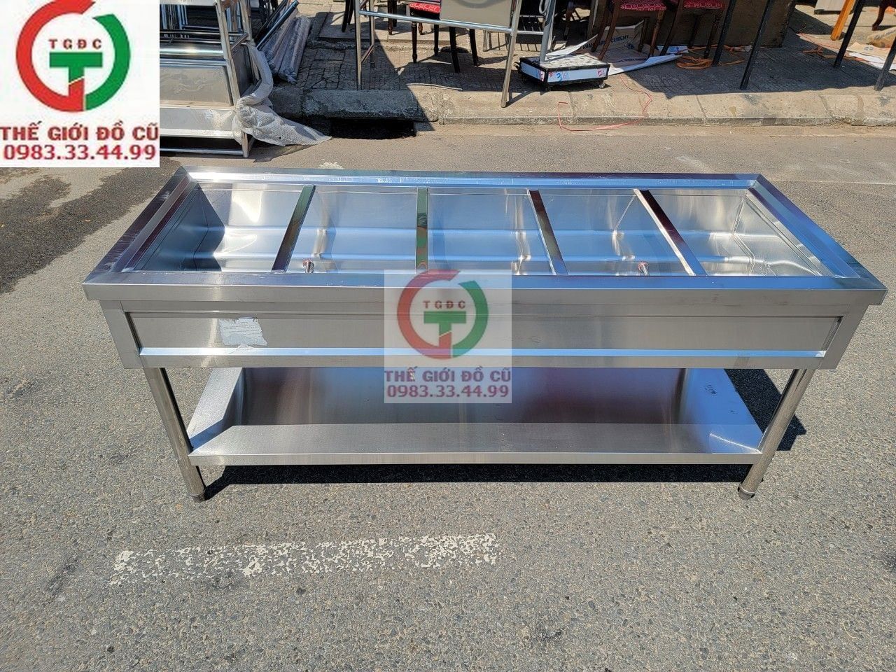 BÀN TRƯNG BÀY HÂM NÓNG THỨC ĂN INOX
