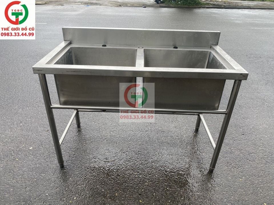 CHẬU RỬA INOX 2 HỌNG VUÔNG