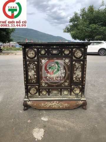 TỦ THỜ GỖ CẨN XANH