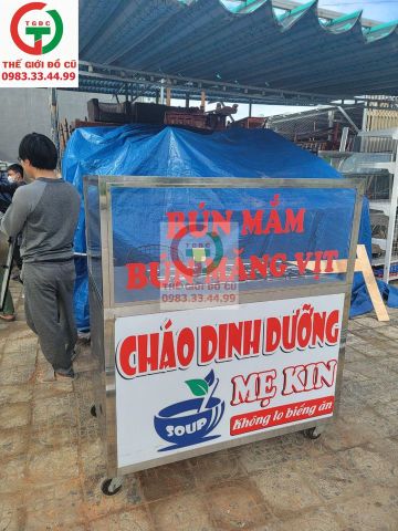 TỦ BÁN HÀNG INOX CÓ Ô ĐỰNG TOPPING