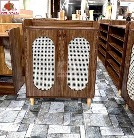 Tủ giày MDF cánh mây 2 cánh