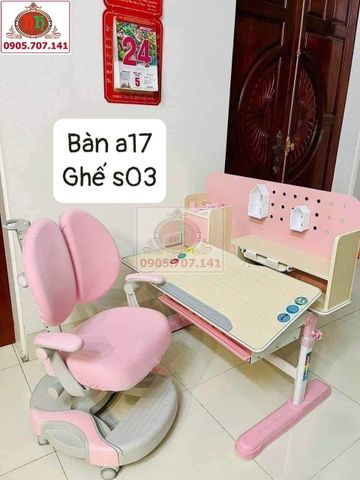 Bàn ghế học sinh Màu Hồng