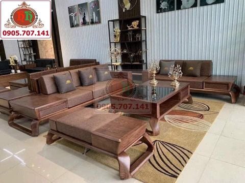 Salon ba pha gỗ Sồi chân xoắn