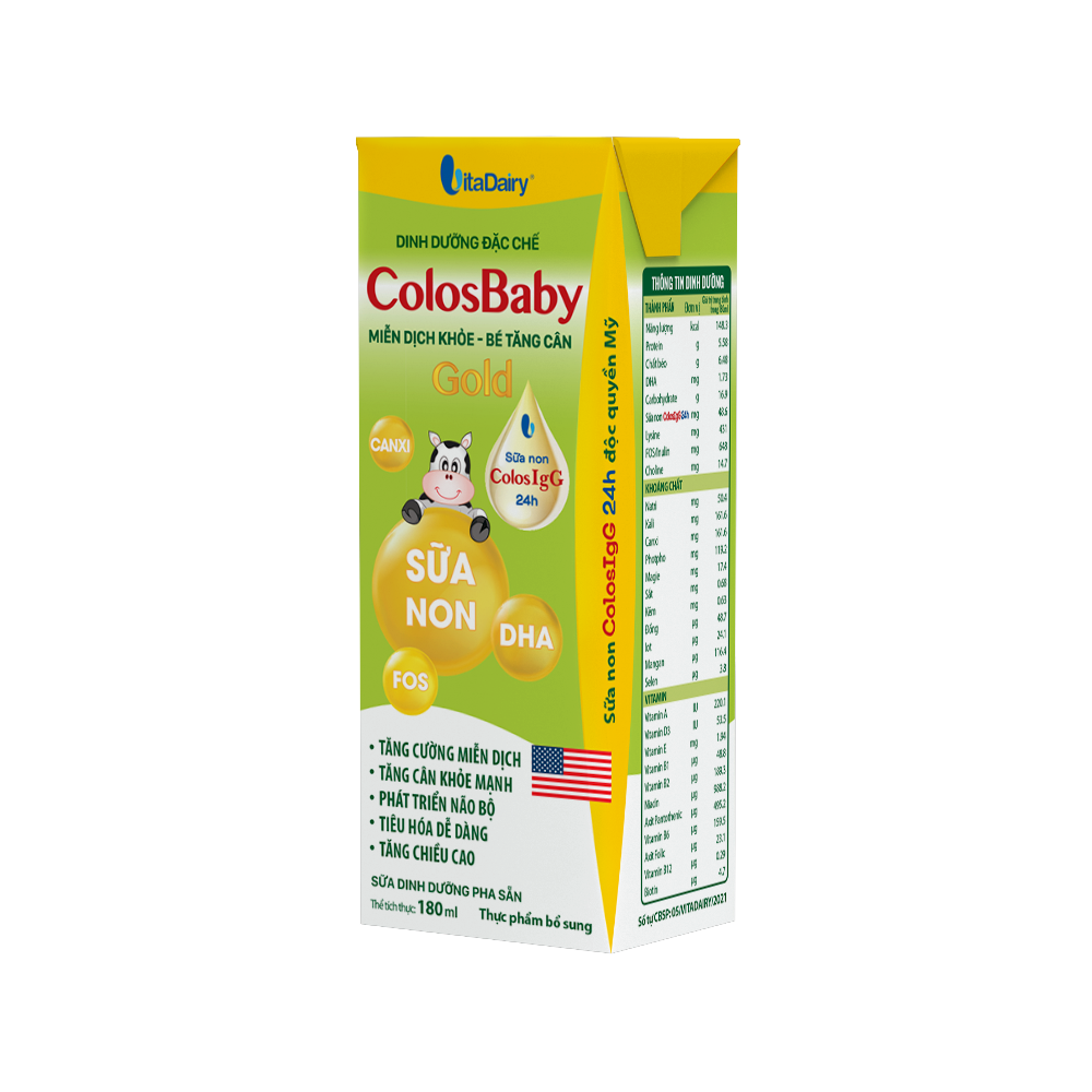  Sữa Bột Pha Sẵn ColosBaby Gold 180ml - Thùng 48 Hộp 